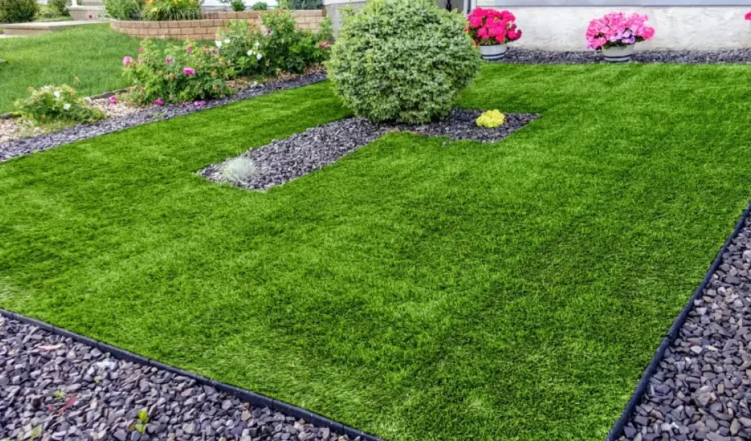 Professional artificial grass installation for modern home garden