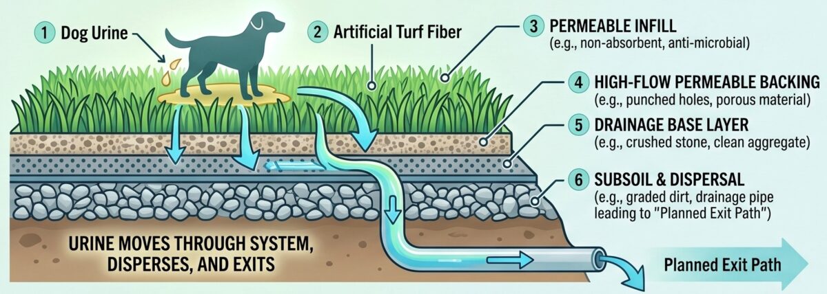 Artificial grass installation in Livermore designed for pet urine drainage and odor control