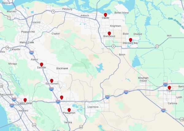 Martinez surrounding area map Residential-Painting-Service