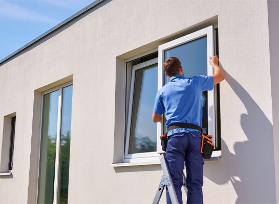 Window installation by a professional-img Livermore house after exterior painting by Landmark Exteriors with smooth siding and fresh modern finish