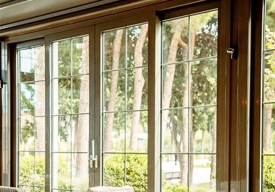 Glass windows installed by Landmark Exteriors with beige frames in a Castro Valley home